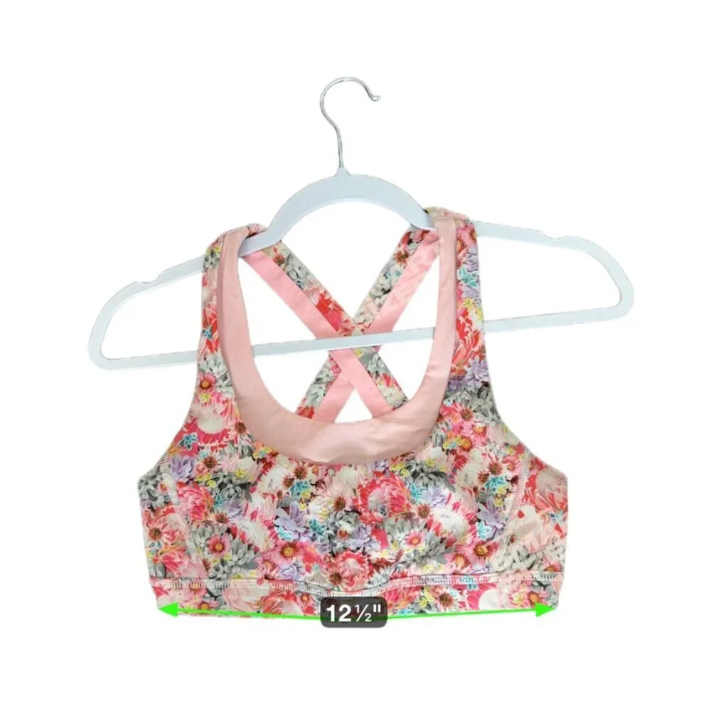 Lululemon Run: Stuff Your Bra II‎ Flowabunga Mini Multi / Bleached Coral Women 6
